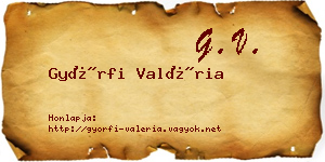 Győrfi Valéria névjegykártya